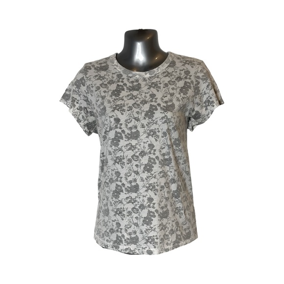 rag & bone Tops - rag & bone Classic Crew Neck Dark Poppy Organic Cotton Tee Black & White Size L